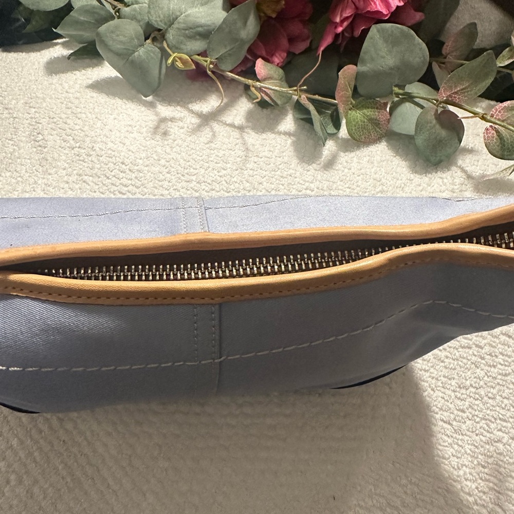 COACH Y2K Soho color block blue satin & leather shoulder  Bag#9508 - Picture 11 of 12